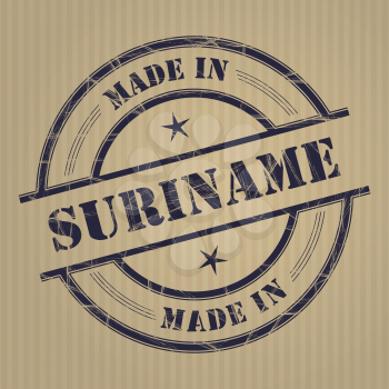 Made in Suriname grunge rubber stamp