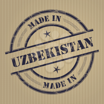 Made in Uzbekistan grunge rubber stamp