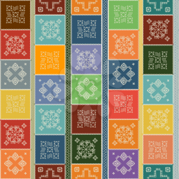 Patchwork pattern tile,  seamless composition in colors