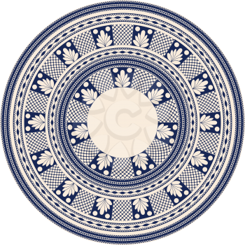 Traditional Romanian round decorative element, vector template inspired from Corund design