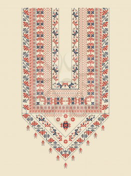 Vector pattern design with Palestinian traditional embroidery motif