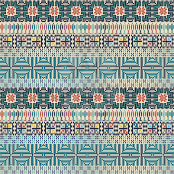 Seamless pattern design with traditional Palestinian embroidery motif