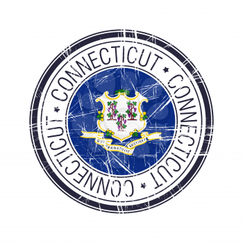 Great state of Connecticut postal rubber stamp, vector object over white background