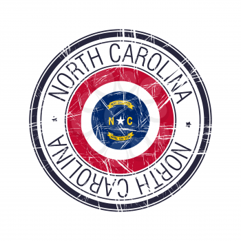 Great state of North Carolina postal rubber stamp, vector object over white background