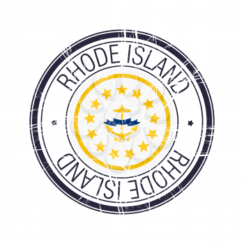 Great state of Rhode Island postal rubber stamp, vector object over white background
