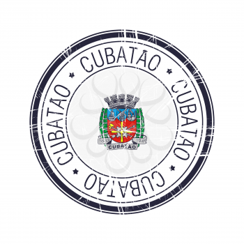 City of Cubatao, Brazil postal rubber stamp, vector object over white background