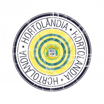 City of Hortolandia, Brazil postal rubber stamp, vector object over white background