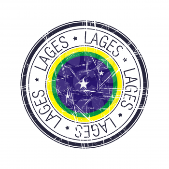 City of Lages, Brazil postal rubber stamp, vector object over white background