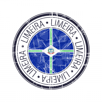 City of Limeria, Brazil postal rubber stamp, vector object over white background