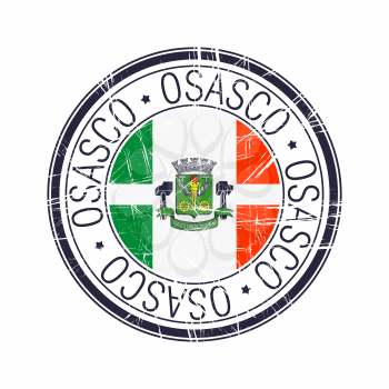 City of Osasco, Brazil postal rubber stamp, vector object over white background