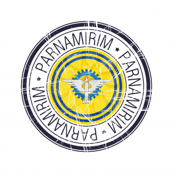City of Parnamirim, Brazil postal rubber stamp, vector object over white background