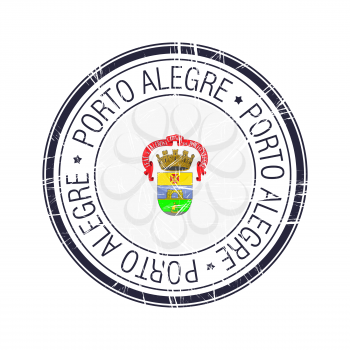 City of Porto Alegre, Brazil postal rubber stamp, vector object over white background