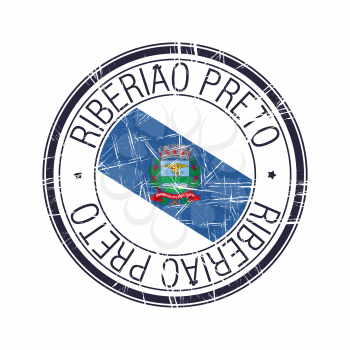 City of Ribeirao Preto, Brazil postal rubber stamp, vector object over white background