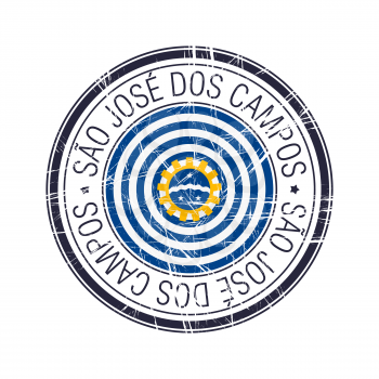 City of Sao Jose Dos Campos, Brazil postal rubber stamp, vector object over white background