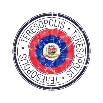 City of Teresopolis, Brazil postal rubber stamp, vector object over white background
