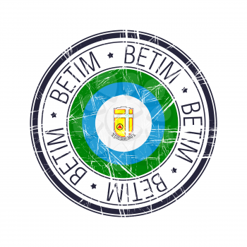 City of Betim, Brazil postal rubber stamp, vector object over white background
