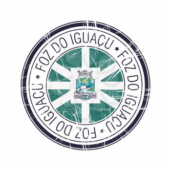City of Foz Do Iguancu, Brazil postal rubber stamp, vector object over white background