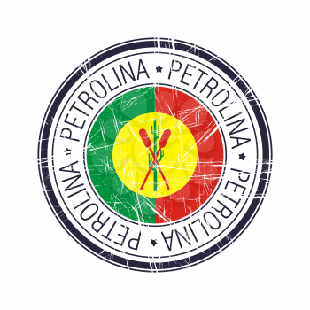 City of Petrolina, Brazil postal rubber stamp, vector object over white background