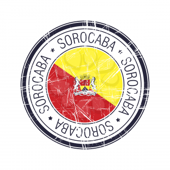 City of Sorocaba, Brazil postal rubber stamp, vector object over white background