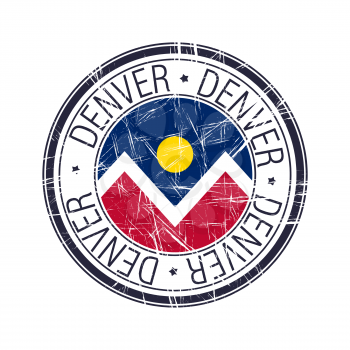 City of Denver, Colorado postal rubber stamp, vector object over white background