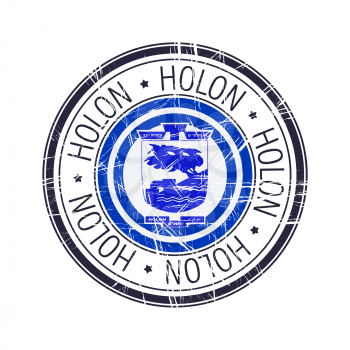 City of Holon, Israel postal rubber stamp, vector object over white background