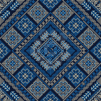 Seamless pattern design with traditional Palestinian embroidery motif