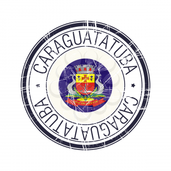 City of Caraguatatuba, Brazil postal rubber stamp, vector object over white background