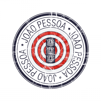 City of Joao Pessoa, Brazil postal rubber stamp, vector object over white background
