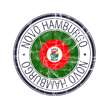 City of Novo Hamburgo, Brazil postal rubber stamp, vector object over white background