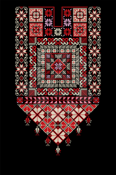 Embroidery vector Tatreez template , Palestinian fashion neck ornament