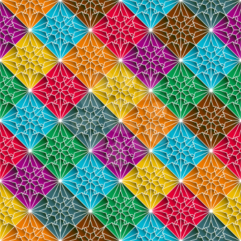 Decorative mosaic background in colors, vector repeating pattern