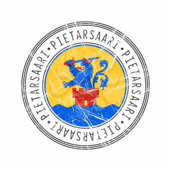 Pietarsaari city, Finland. Grunge postal rubber stamp over white background
