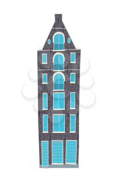 Vector cartoon  house in the traditional Dutch style over white background