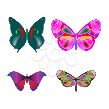 Royalty Free Clipart Image of a Collection of Butterflies