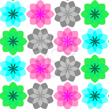 Royalty Free Clipart Image of a Coloured Floral Background