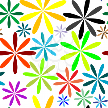 Royalty Free Clipart Image of a Coloured Floral Pattern