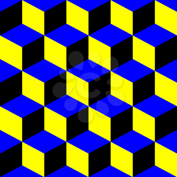 Royalty Free Clipart Image of a Blue and Yellow Pattern