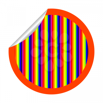 Royalty Free Clipart Image of a Rainbow Stripe Sticker