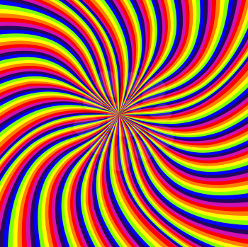 Royalty Free Clipart Image of a Psychedelic Rainbow Swirl