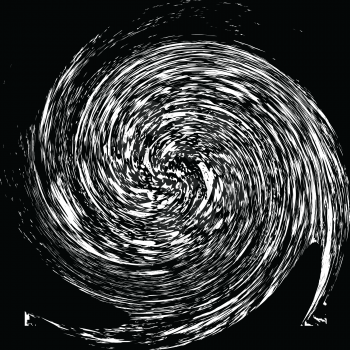 Royalty Free Clipart Image of a Retro Black and White Spiral