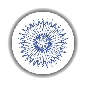 Royalty Free Clipart Image of a Snowflakes Medallion