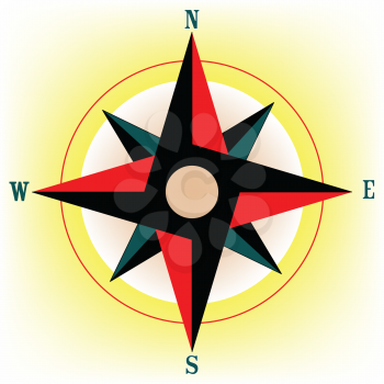 Royalty Free Clipart Image of a Wind Rose