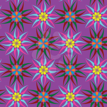 abstract seamless pattern, flowers texture; vector art illustration
