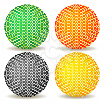 colored balls against white background, abstract vector art illustration
