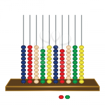 vertical abacus against white background, abstract vector art illustration