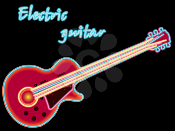 electric guitar, abstract vector art illustration