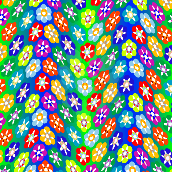 flowers abstract pattern, vector art illustration