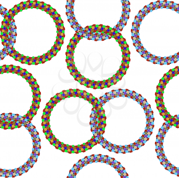 rings seamless pattern, abstract texture; vector art illustration