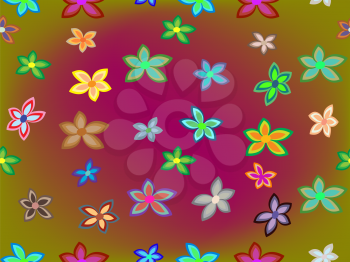 seamless flowers texture, abstract pattern; vector art illustration