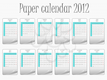 paper calendar 2011, abstract vector art illustration